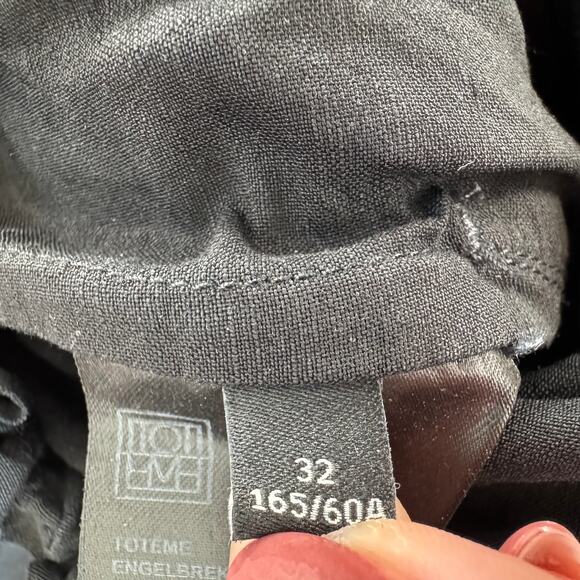 TOTEME Black Stretch Linen Slacks Wide Leg Elastic Waist Pant- 32 EU /0 US - Picture 6 of 11